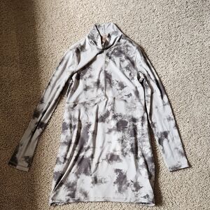Stylish Gray Tie-Dye Midi Dress